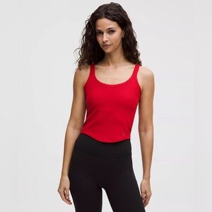 NWT Lululemon Nulu Ribbed Cropped Tank Top *Heart - Oxford Red - S
